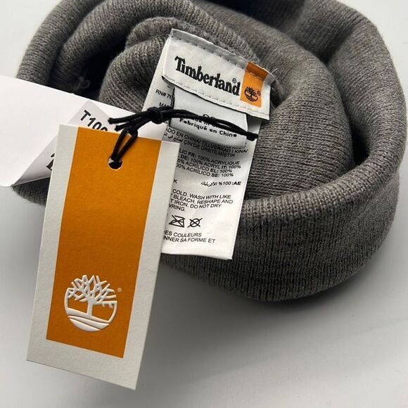 Timberland est 1973 logo patch winter casual beanie OSFM Unisex NWT - Picture 3 of 3